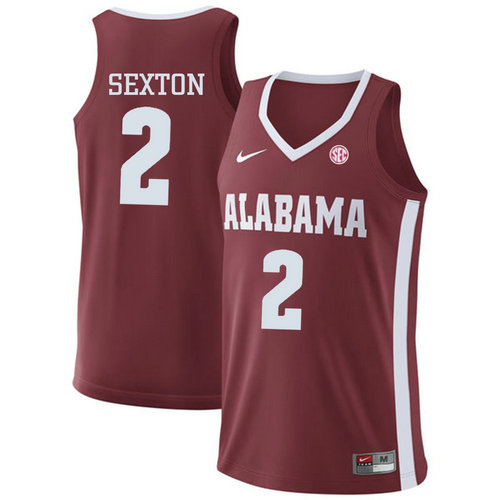 Alabama Crimson Tide #2 Collin Sexton Red College Basketball Jersey