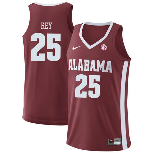 Alabama Crimson Tide #25 Braxton Key Red College Basketball Jersey