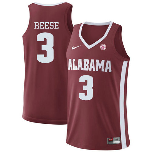 Alabama Crimson Tide #3 Alex Reese Red College Basketball Jersey
