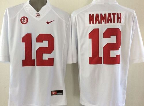 Alabama Crimson Tide 12 Joe Namath White NCAA Jersey
