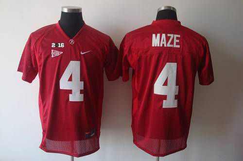 Alabama Crimson Tide 4 Marquis Maze Red 2016 College Football Playoff National Championship Patch NCAA Jersey