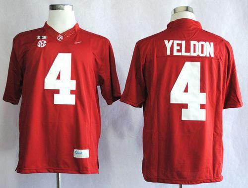 Alabama Crimson Tide 4 T.J Yeldon Red Limited 2016 College Football Playoff National Championship Patch NCAA Jersey