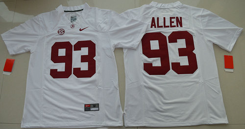 Alabama Crimson Tide Jonathan Allen 93 College Football Limited Jersey - White