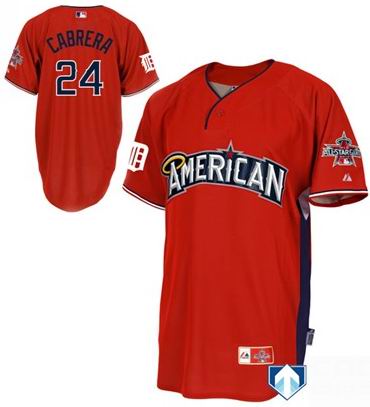 American League Authentic Detroit Tigers #24 Miguel Cabrera 2010 All-Star Jerseys red