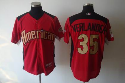 American League Authentic Detroit Tigers 35 Verlander 2011 All Star Jerseys red