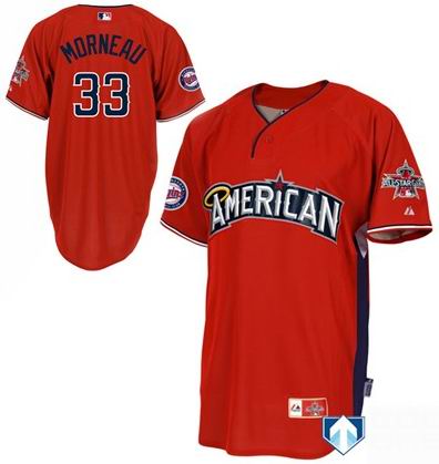 American League Authentic Minnesota Twins #33 Justin Morneau 2010 All-Star Jersey RED