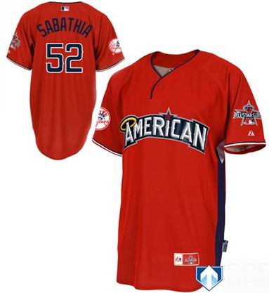 American League Authentic New York Yankees #52 CC Sabathia 2010 All-Star Jerseys red
