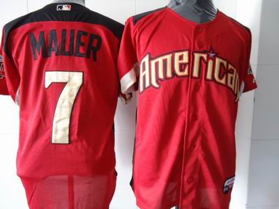 American League Minnesota Twins #7 Joe Mauer 2011 All-Star Jerseys red