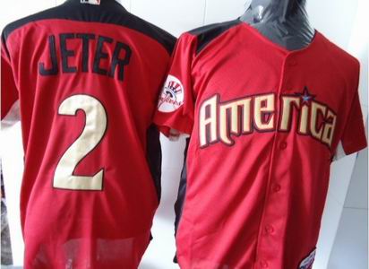 American League New York Yankees #2 Derek Jeter 2011 All-Star Jerseys red