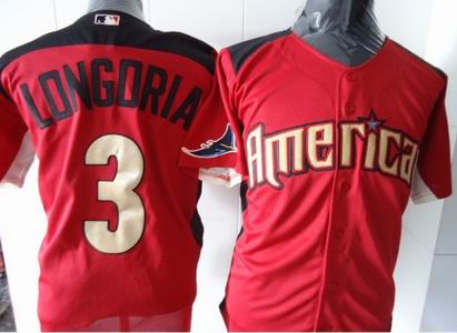 American League Tampa Bay Rays #3 Evan Longoria 2011 All-Star Jerseys red