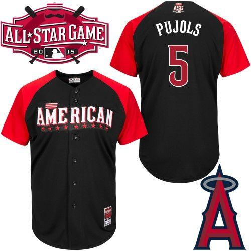 Anaheim Angels 5 Albert Pujols Black 2015 All-Star American League Baseball jersey