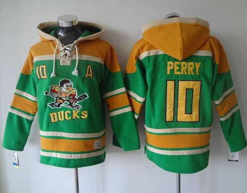 Anaheim Ducks 10 Corey Perry Green Sawyer Hooded Sweatshirt NHL Jersey