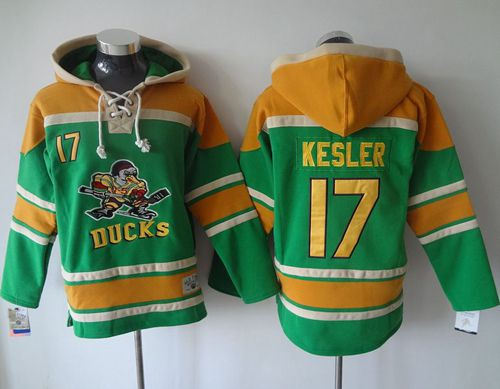 Anaheim Ducks 17 Ryan Kesler Green Sawyer Hooded Sweatshirt NHL Jersey