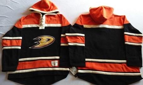 Anaheim Ducks Blank Black Sawyer Hooded Sweatshirt NHL Jersey