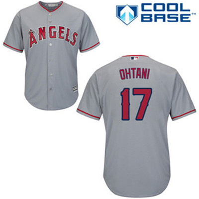 Angels #17 Shohei Ohtani Grey Cool Base Stitched Youth MLB Jersey