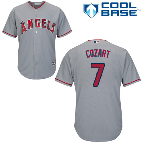 Angels #7 Zack Cozart Grey Cool Base Stitched Youth MLB Jersey
