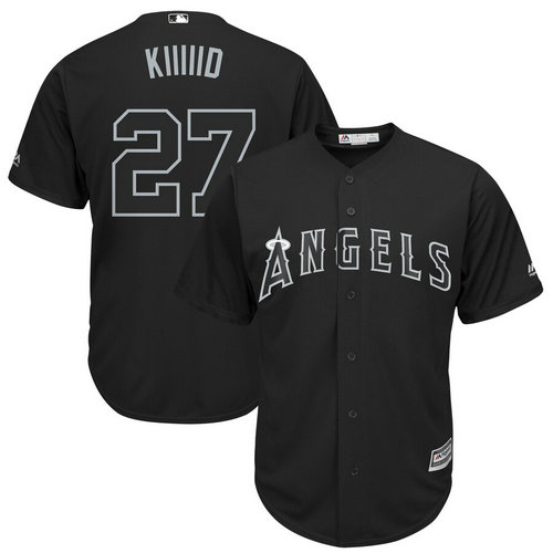 Angels 27 Mike Trout Kiiiid Black 2019 Players' Weekend Player Jersey