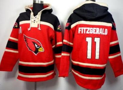 Arizona Cardinals 11 Larry Fitzgerald Red Stitched NHL Sawyer Hooded Sweatshirt Jersey