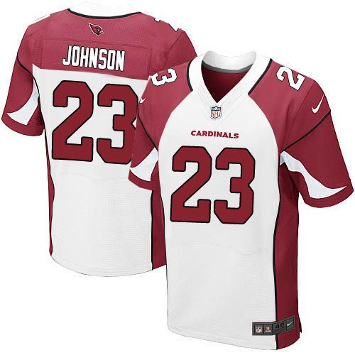 Arizona Cardinals 23 Chris Johnson White Nike NFL Elite Jersey