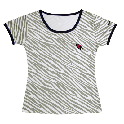 Arizona Cardinals Chest embroidered logo women Zebra stripes T-shirt