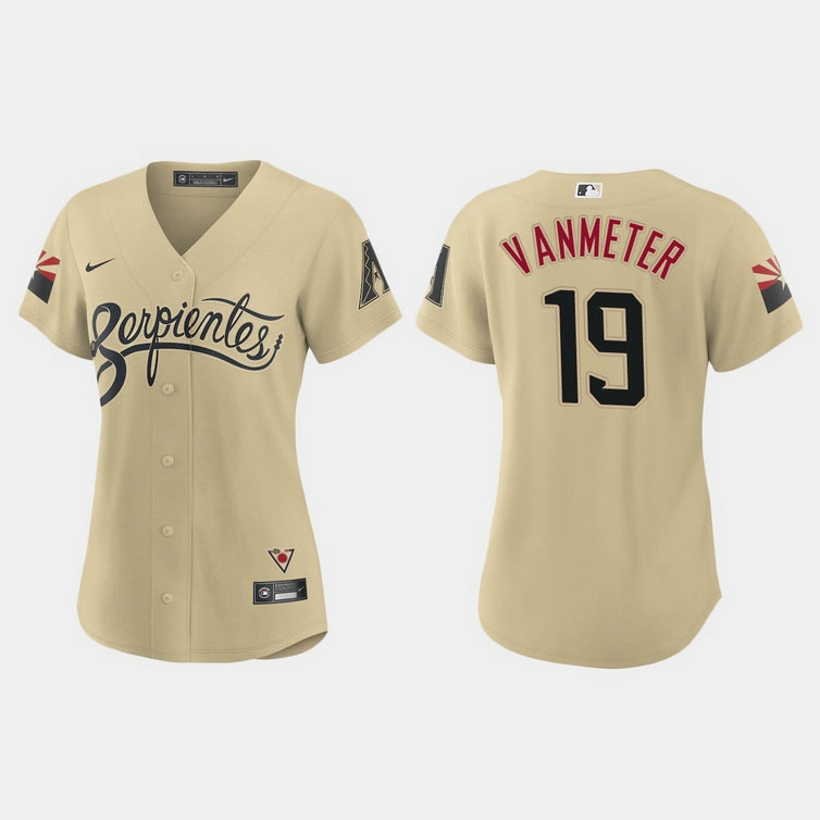 Arizona Diamondbacks #19 Josh Vanmeter Women's Nike 2021 City Connect MLB Jersey Gold
