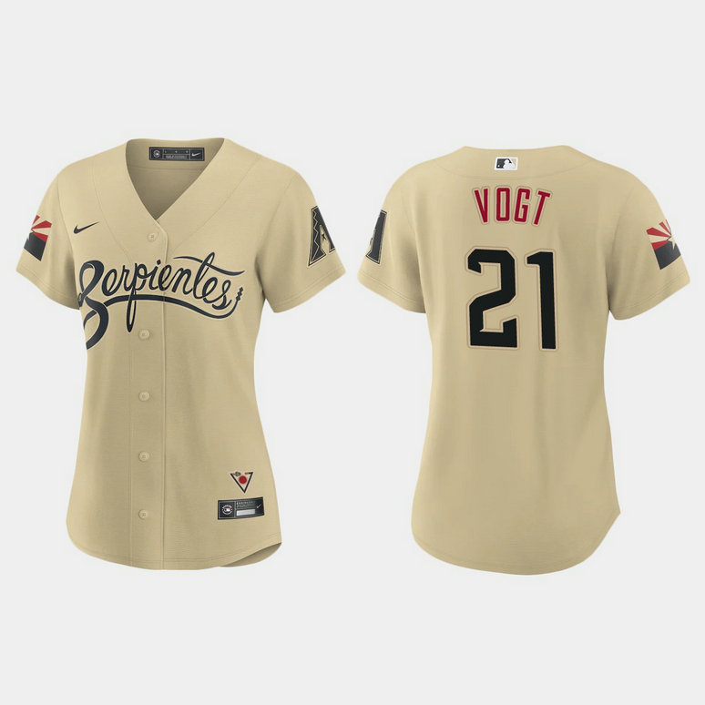 Arizona Diamondbacks #21 Stephen Vogt Women's Nike 2021 City Connect MLB Jersey Gold