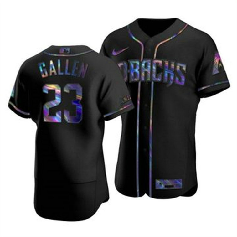 Arizona Diamondbacks #23 Zac Gallen Men's Nike Iridescent Holographic Collection MLB Jersey - Black