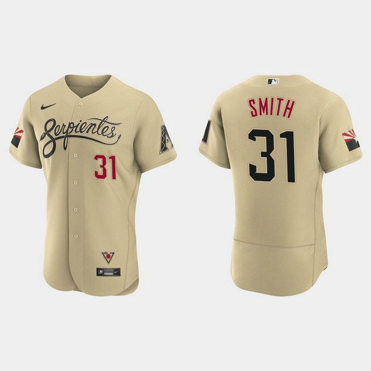 Arizona Diamondbacks #31 Caleb Smith Men's Nike 2021 City Connect Authentic MLB Jersey Gold