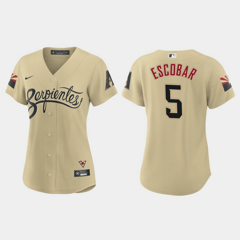 Arizona Diamondbacks #5 Eduardo Escobar Women's Nike 2021 City Connect MLB Jersey Gold