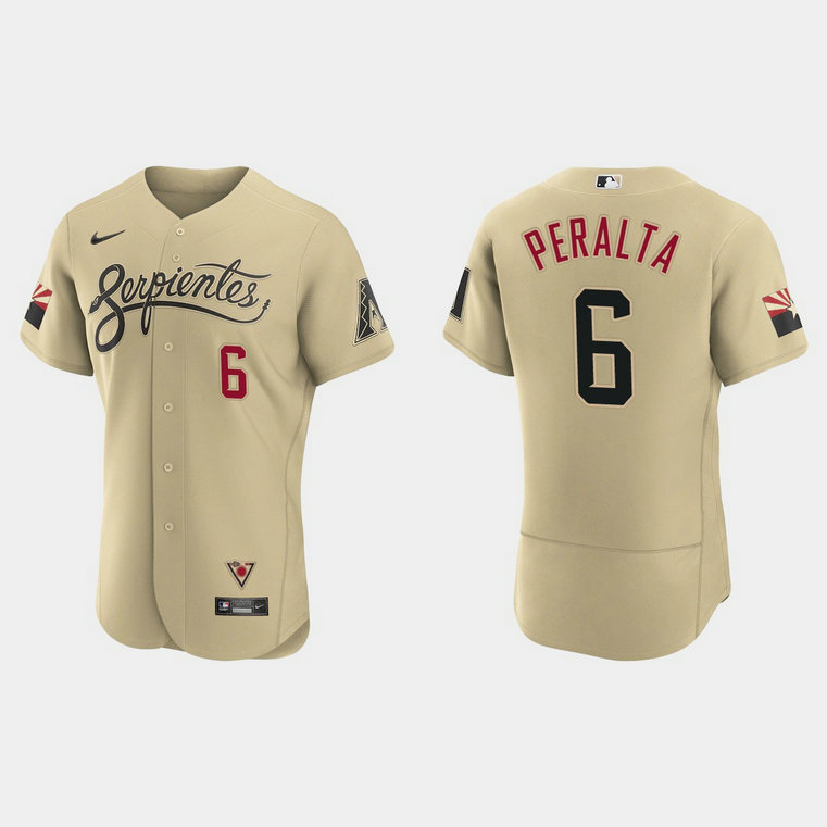 Arizona Diamondbacks #6 David Peralta Men's Nike 2021 City Connect Authentic MLB Jersey Gold