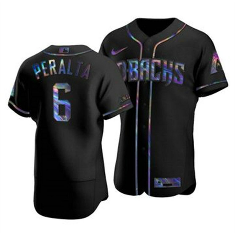 Arizona Diamondbacks #6 David Peralta Men's Nike Iridescent Holographic Collection MLB Jersey - Black