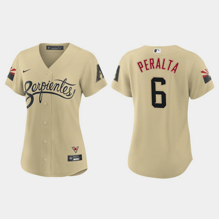 Arizona Diamondbacks #6 David Peralta Women's Nike 2021 City Connect MLB Jersey Gold