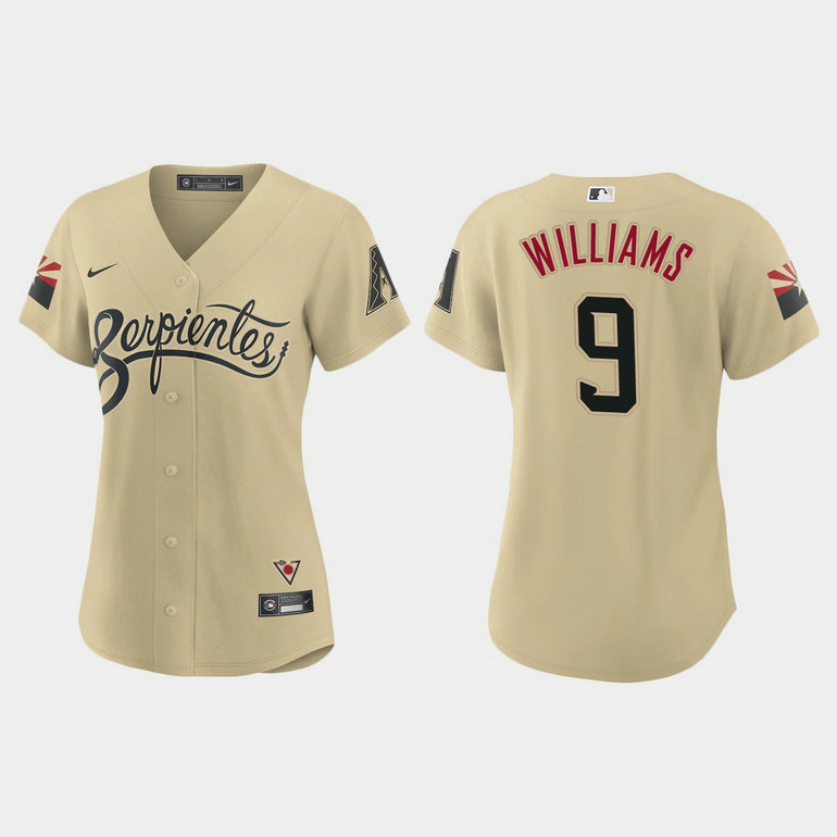 Arizona Diamondbacks #9 Matt Williams Women's Nike 2021 City Connect MLB Jersey Gold