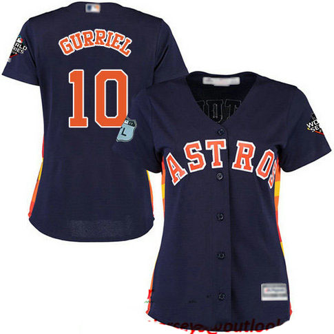 Astros #10 Yuli Gurriel Navy Blue Alternate 2019 World Series Bound Women's Stitched Baseball Jersey
