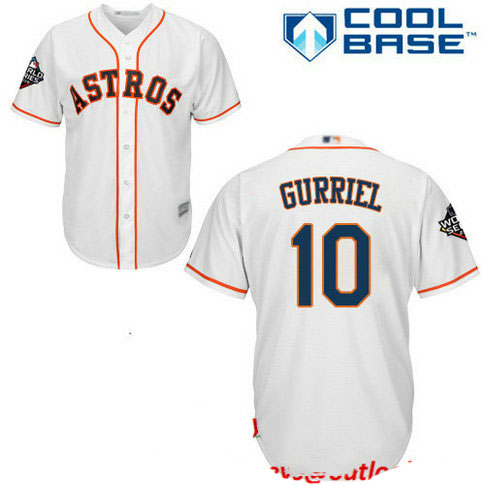 Astros #10 Yuli Gurriel White Cool Base 2019 World Series Bound Stitched Youth Baseball Jersey