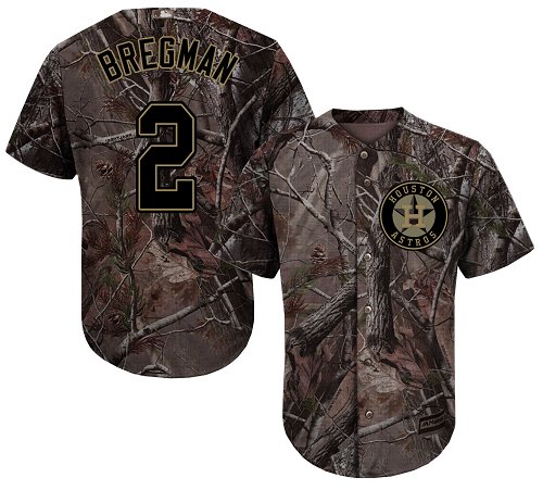 Astros #2 Alex Bregman Camo Realtree Collection Cool Base Stitched Youth Baseball Jersey