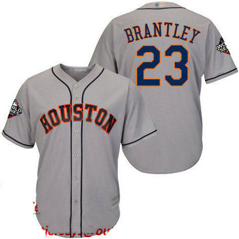 Astros #23 Michael Brantley Grey New Cool Base 2019 World Series Bound Stitched Baseball Jersey