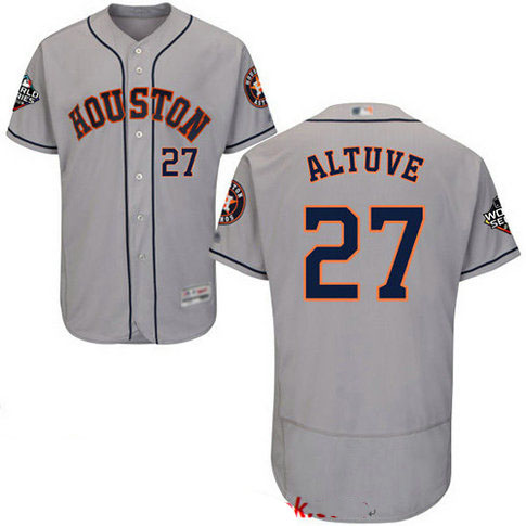 Astros #27 Jose Altuve Grey Flexbase Authentic Collection 2019 World Series Bound Stitched Baseball Jersey