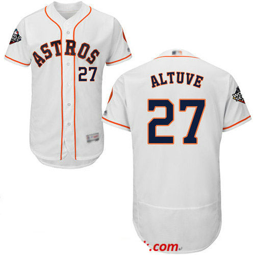 Astros #27 Jose Altuve White Flexbase Authentic Collection 2019 World Series Bound Stitched Baseball Jersey