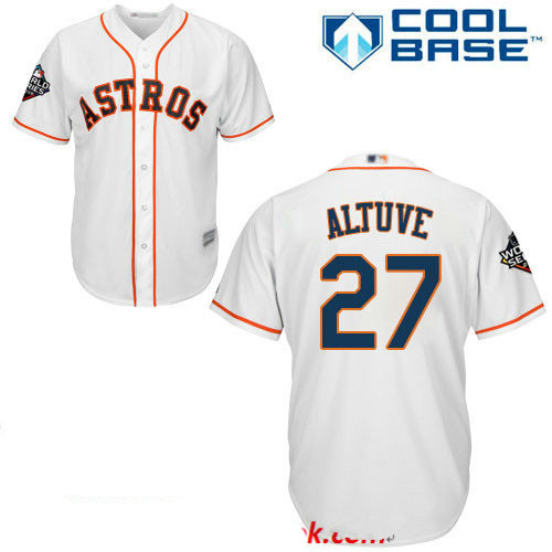 Astros #27 Jose Altuve White New Cool Base 2019 World Series Bound Stitched Baseball Jersey