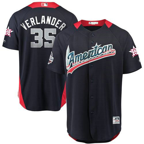 Astros #35 Justin Verlander Navy Blue 2018 All-Star American League Stitched Baseball Jersey
