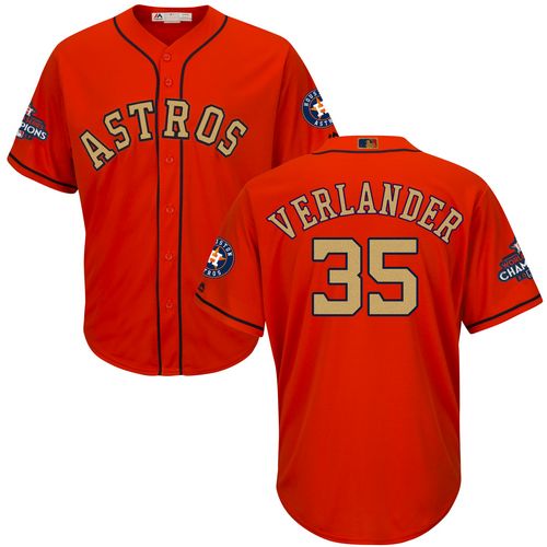 Astros #35 Justin Verlander Orange 2018 Gold Program Cool Base Stitched Youth MLB Jersey