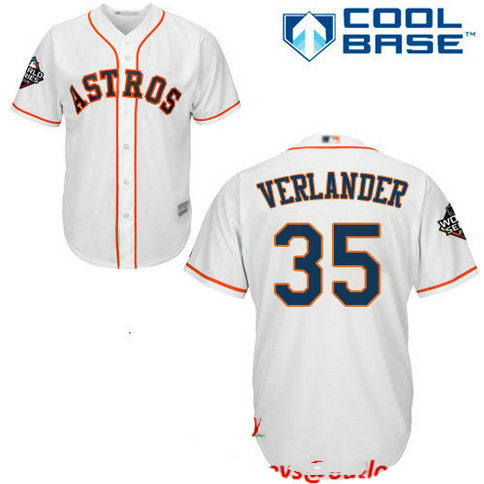 Astros #35 Justin Verlander White Cool Base 2019 World Series Bound Stitched Youth Baseball Jersey