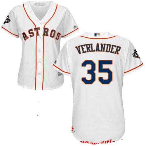 Astros #35 Justin Verlander White Home 2019 World Series Bound Women's Stitched Baseball Jersey