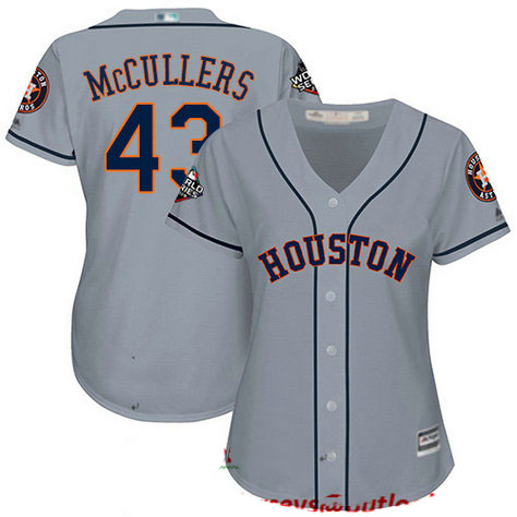 Astros #43 Lance McCullers Grey Road 2019 World Series Bound Women's Stitched Baseball Jersey