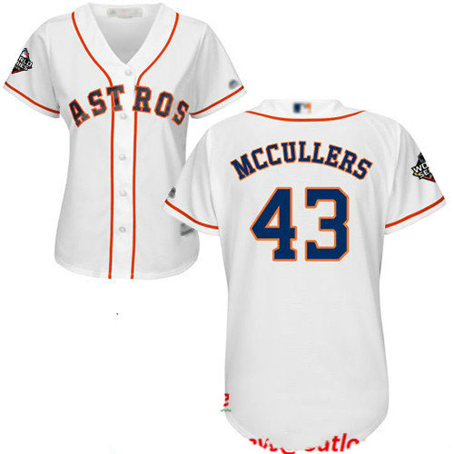 Astros #43 Lance McCullers White Home 2019 World Series Bound Women's Stitched Baseball Jersey