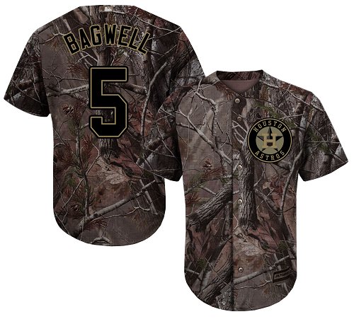 Astros #5 Jeff Bagwell Camo Realtree Collection Cool Base Stitched Youth Baseball Jersey