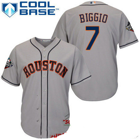 Astros #7 Craig Biggio Grey Cool Base 2019 World Series Bound Stitched Youth Baseball Jersey