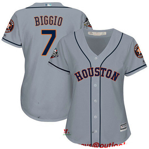 Astros #7 Craig Biggio Grey Road 2019 World Series Bound Women's Stitched Baseball Jersey