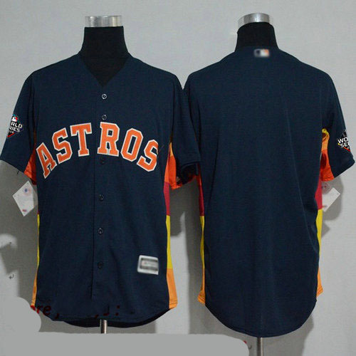 Astros Blank Navy Blue New Cool Base 2019 World Series Bound Stitched Baseball Jersey